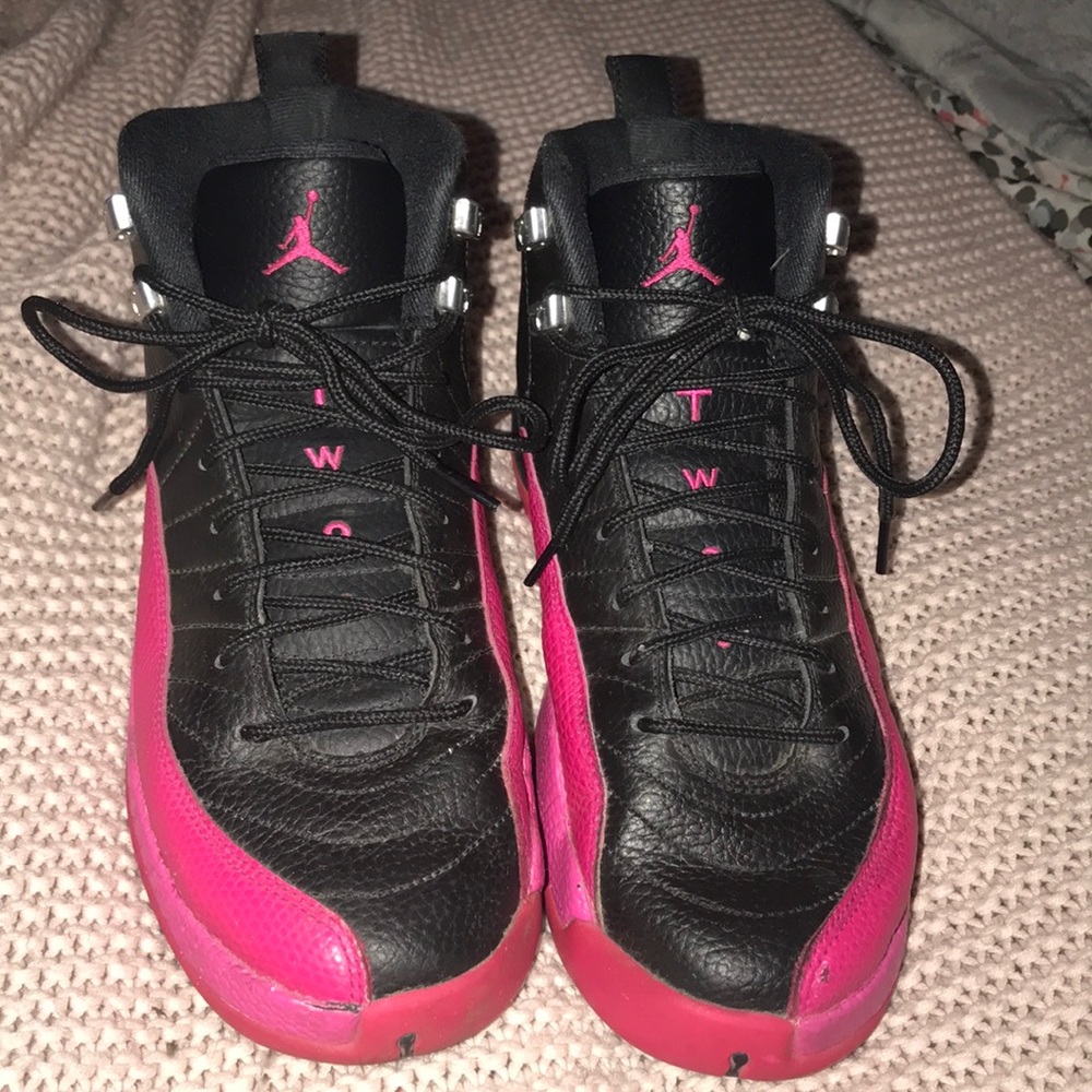 Hot pink and black retro 12 Jordan’s